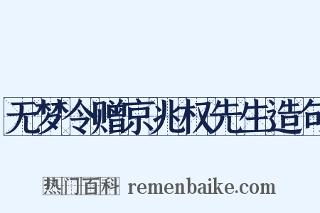 无梦令赠京兆权先生造句是什么意思的图片